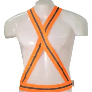 Bandolera Económica Naranja Flúo con Reflectivo, Talle Único