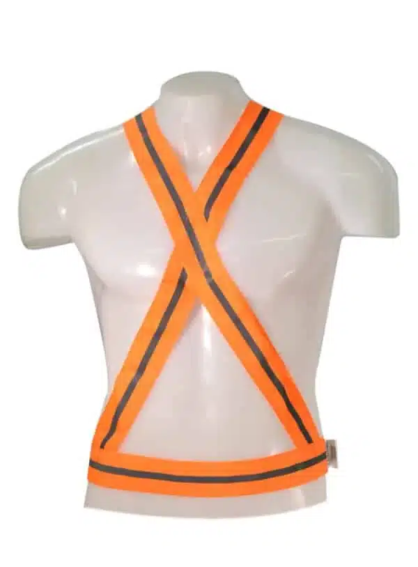 Bandolera Económica Naranja Flúo con Reflectivo, Talle Único