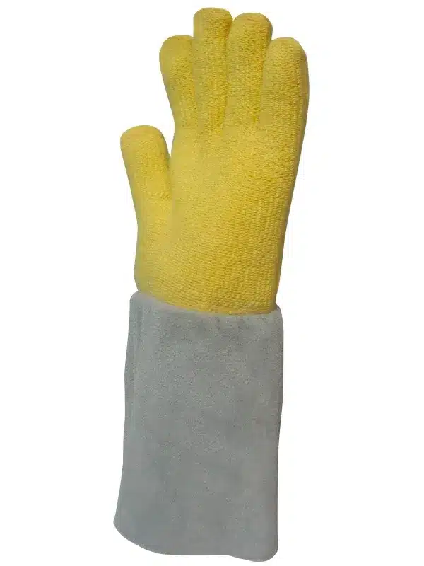 Guante tejido terrycloth de 100% aramida. Forro de lana. Puño de descarne. Liso. 119
