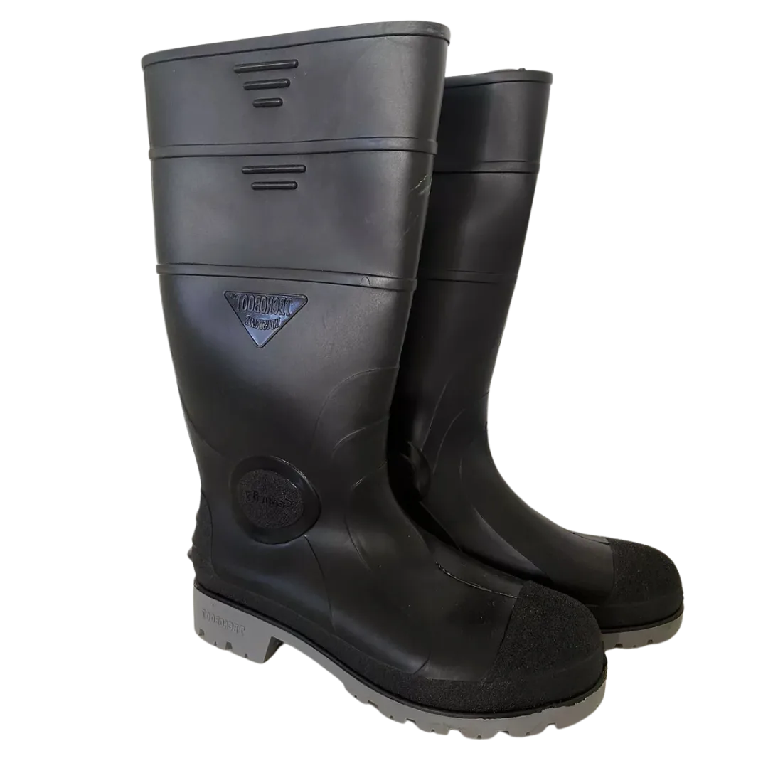 Botas 1/2 caña PVC negra p/acero T. 38 al 46