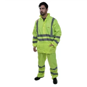 Traje de lluvia premium amarillo fluo