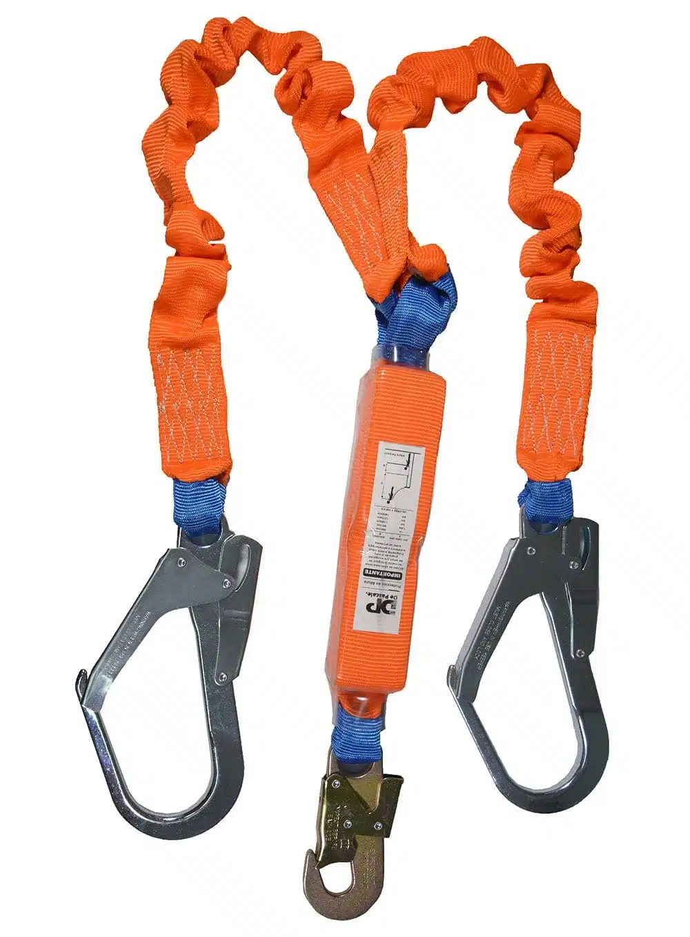 Cola de Amarre Antic. Elastizada de 1.5mts de largo con amortiguador. 2 Ramas con mosqueton de 18mm 55mm de apertura