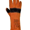 Guante Descarne Naranja Largo Forrado y Costura Kevlar c refuerzo cuero. Talle 10